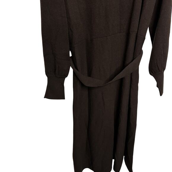 Ann Taylor Sweater Shirt Dress XXL Long Sleeve Button Tie Brown New $178 - Picture 8 of 8